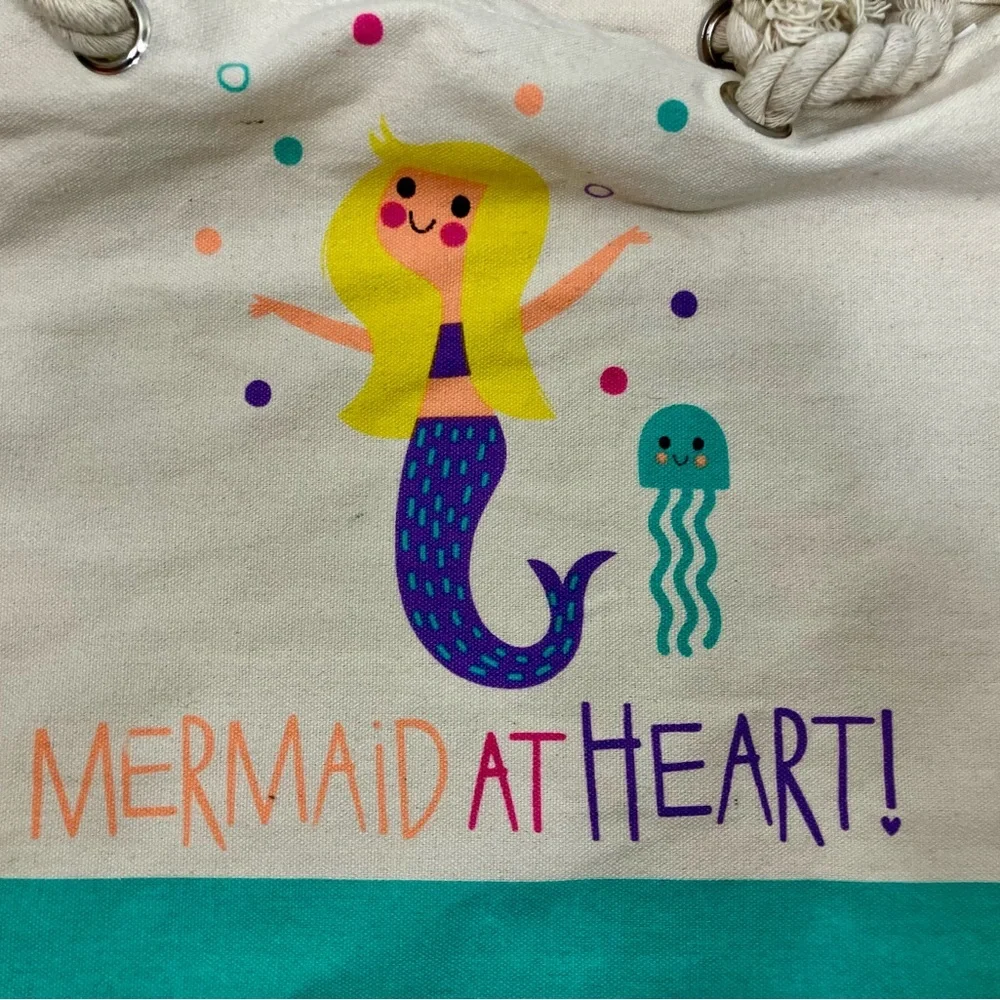 Mermaid At Heart Canvas Tote Bag